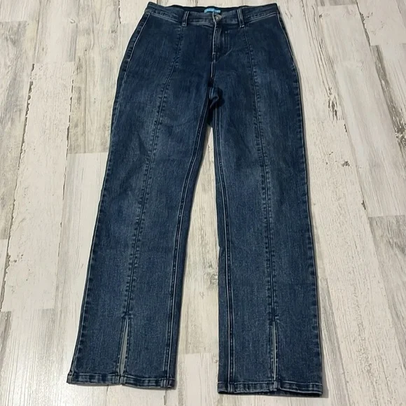 J. McLaughlin Rainey Stretch Straight Leg Slit Front Jeans Size 2 - Picture 3 of 13